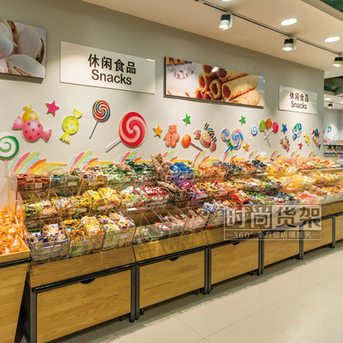 超市貨架_木質散裝食品柜